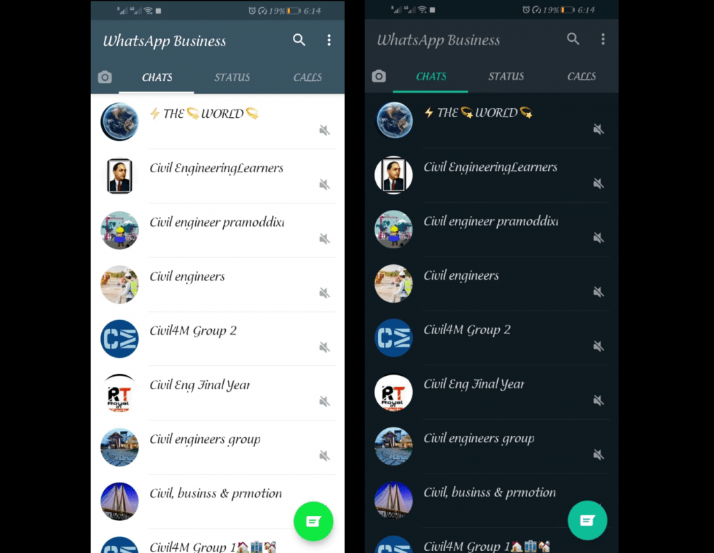 WhatsApp Dark Mode [Dark Background] in Mobile