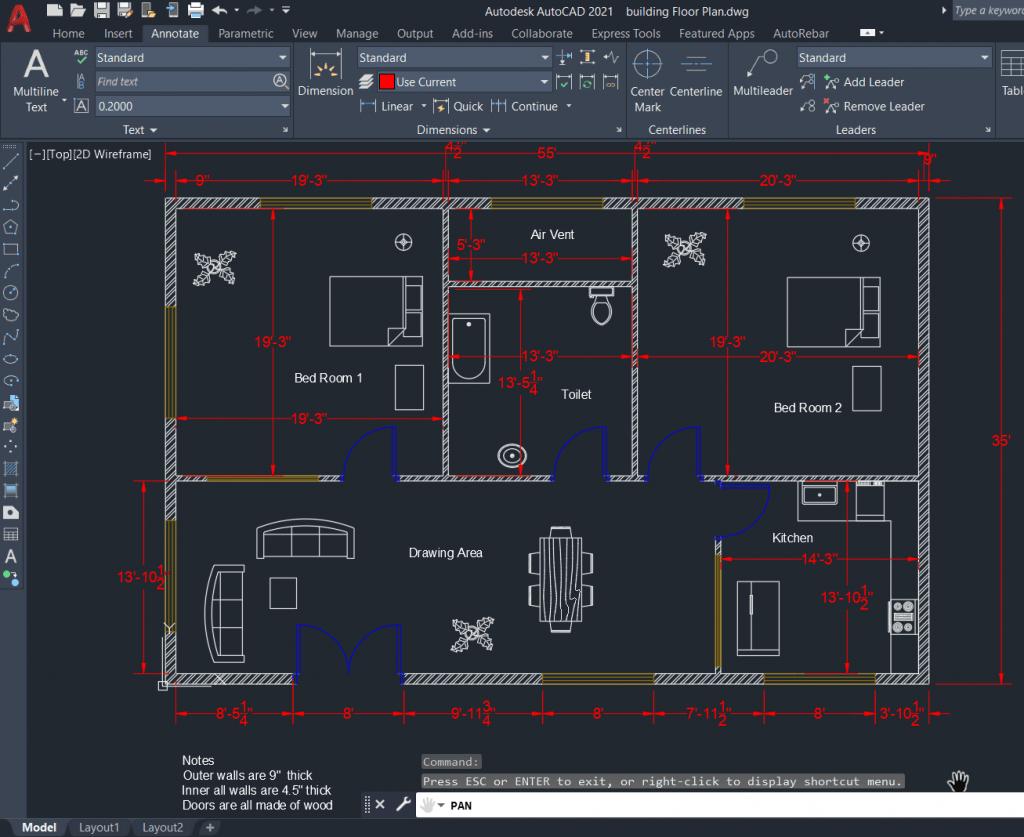 How to make House Floor Plan in AutoCAD Learn