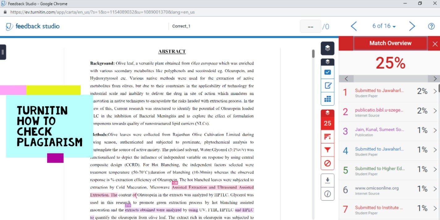 how to use turnitin software to check plagiarism