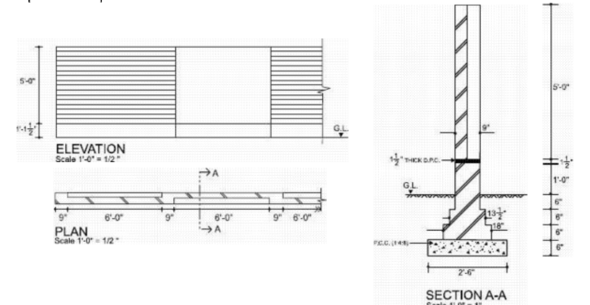 DRAWING OF A BOUNDARY WALL Learn