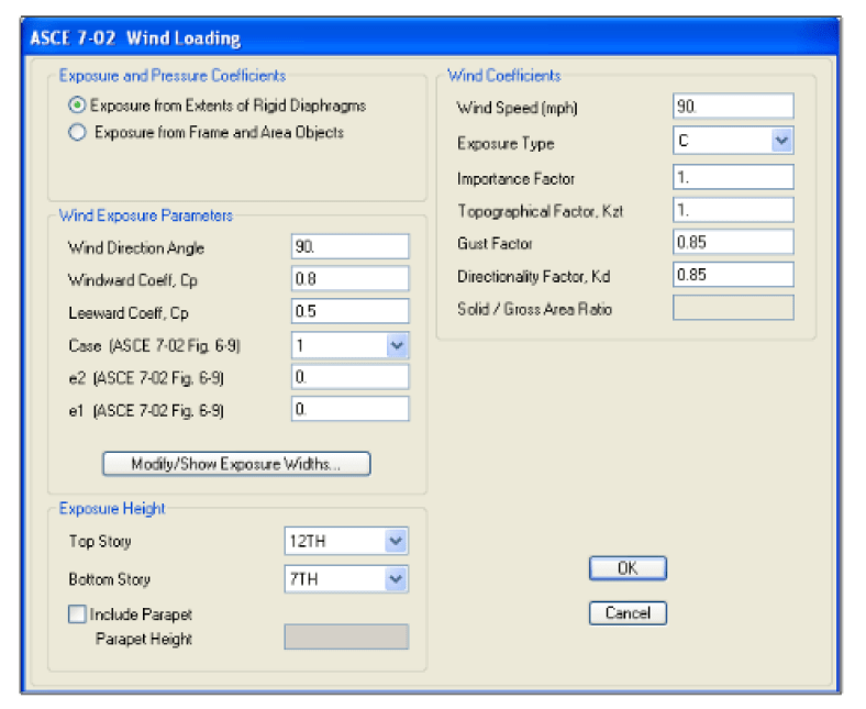 ETABS ASCE 7-02 Wind Loads and Auto-permutation of Wind Directions - Learn