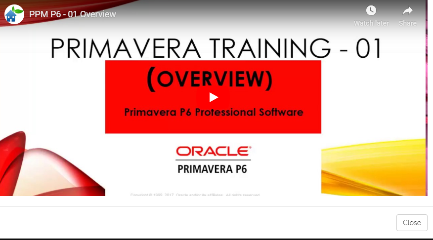 PRIMAVERA TRAINING - 01 Overview Primavera P6 Professional 2