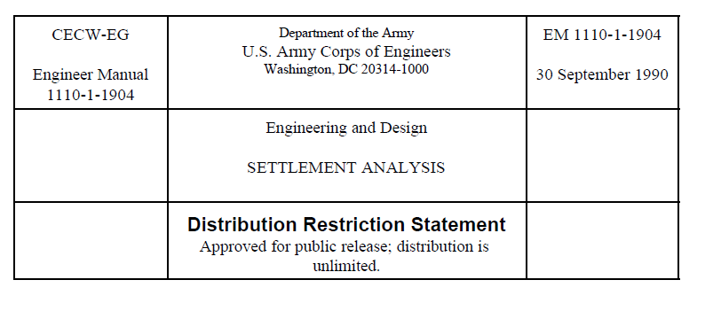 Engineering and Design SETTLEMENT ANALYSIS by US Army corps of engineers 2
