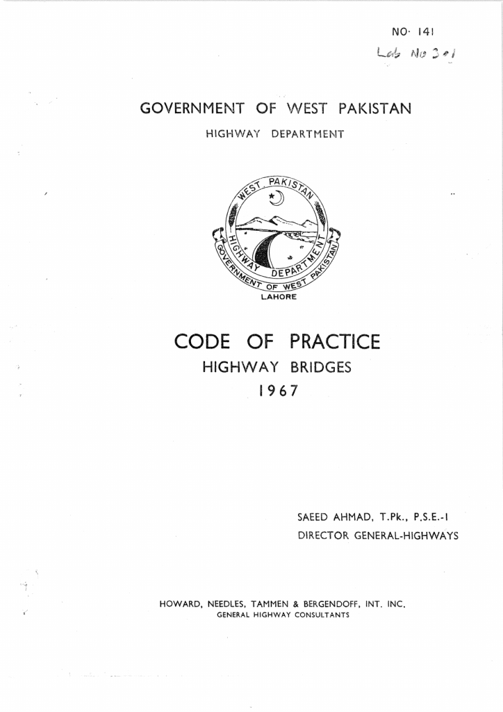 Code of Practice Highway Bridges (Government Of West Pakistan) 13