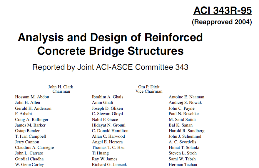 343R - 95; Analysis and Design of Reinforced Concrete Bridge Structures (Repproved, 2004) 2
