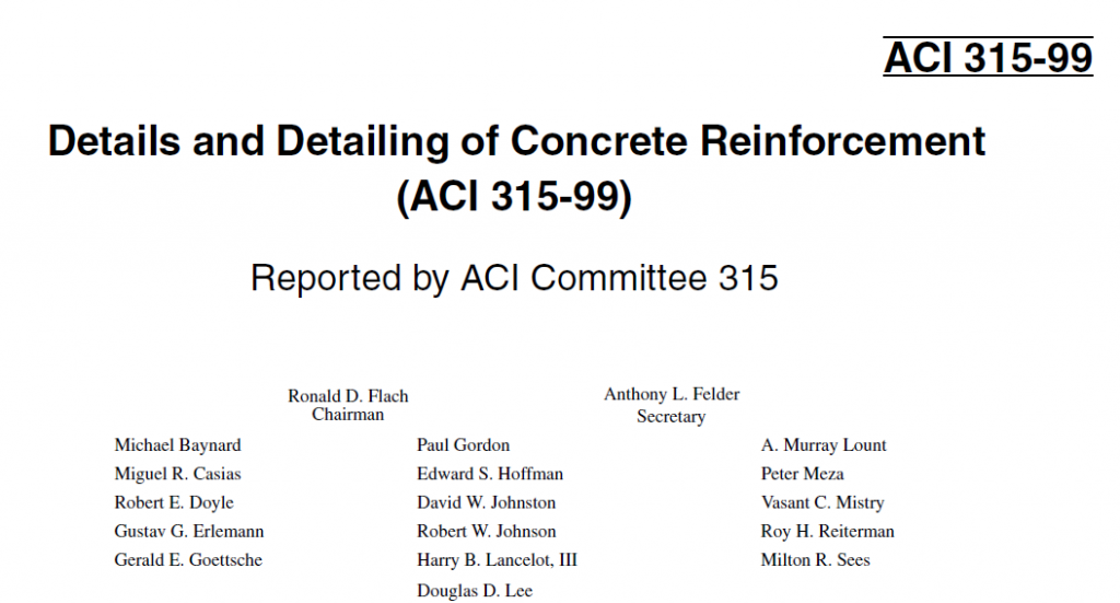 Details and Detailing of Concrete Reinforcement (ACI 315-99) 2