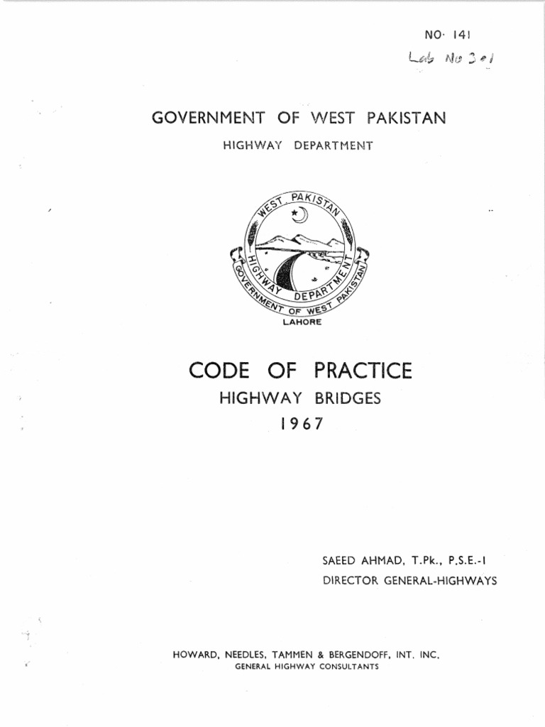 Govt. Of West Pakistan - Code of Practice Highway Bridges 2