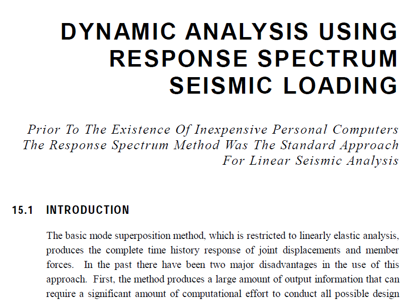 DYNAMIC ANALYSIS USING RESPONSE SPECTRUM SEISMIC LOADING 19