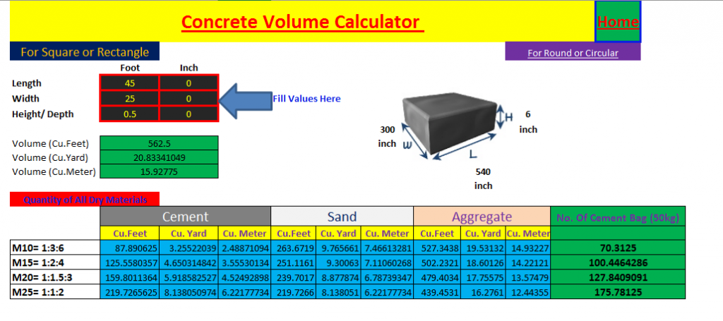 Concrete + Brick + Steel Calculator 2