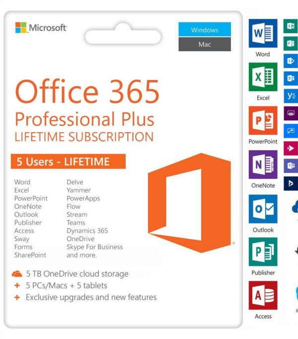 Office 365 lifetime License for 5 Devices PC and Mac office 365 Pro Plus (100% online activation Account+Password) 1