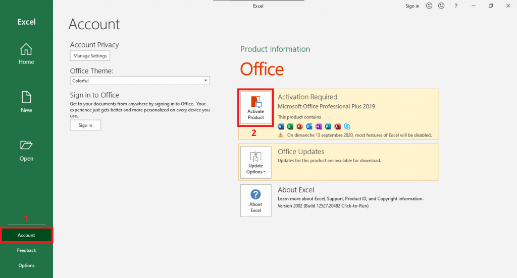 office 2019 activation