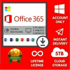 Customized Username Office 365 lifetime License for 5 Devices PC and Mac office 365 Pro Plus (100% online activation Account+Password)