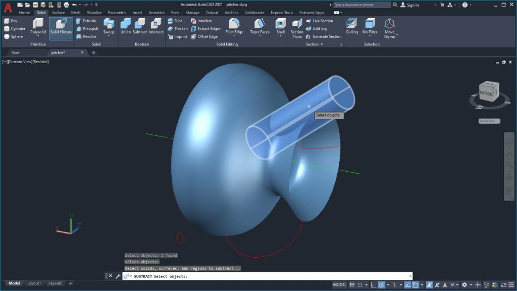 AutoCAD 3D Objects | Create & Modify | Pitcher 9