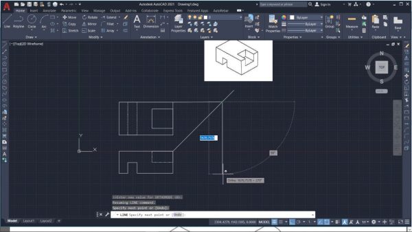 Autocad Orthographic Projection Example 1 [multi View Drawing] - Civil Mdc