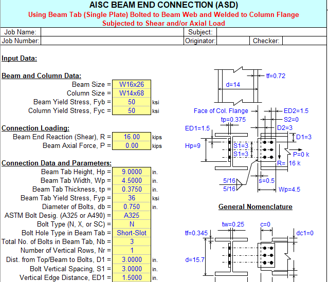 BEAM END CONNECTION USING BEAM TAB (SINGLE PLATE) 2