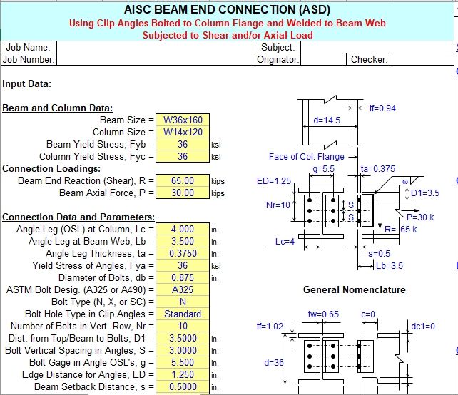 BEAM END CONNECTION USING CLIP ANGLES 2