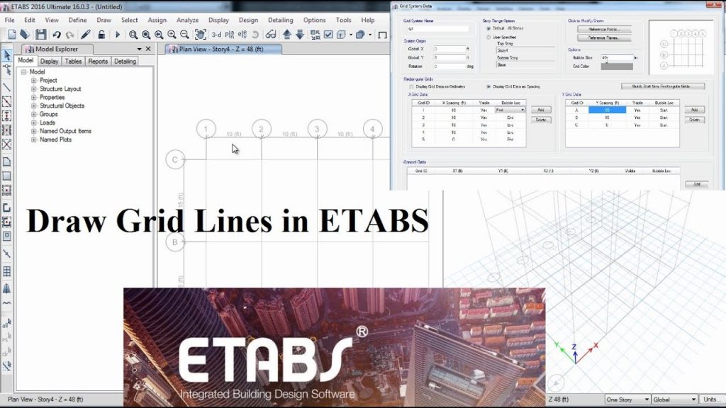 CSI ETABS - 01 - Draw General Grid, Reference points & Reference Planes in ETABS | Part 3 1