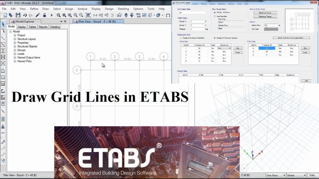 CSI ETABS - 01 - How to draw grid Lines manually in ETABS | Part 2 13