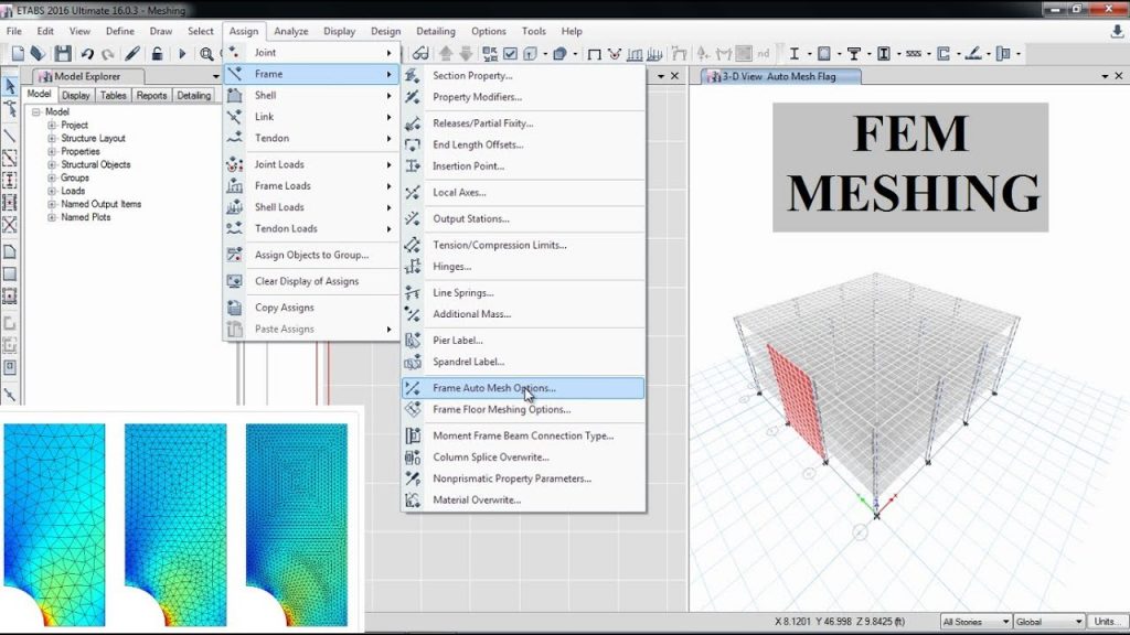 CSI ETABS - 03 - Meshing for Slabs, Walls ,beams and Columns | Part 6 4