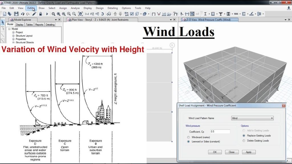 CSI ETABS - 03 - Wind Loads, Exposure from Extents of Diaphragms & Exposure Shell Objects | Part 4 6