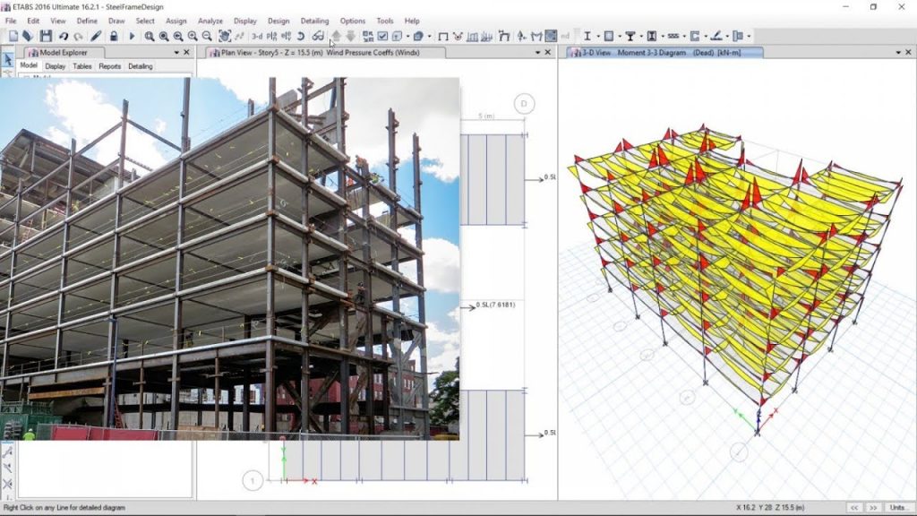 CSI ETABS - 16 - Design of Steel frame building | part 1/3 18