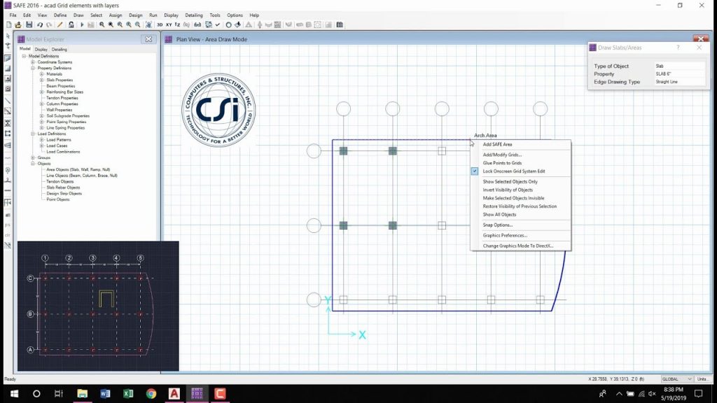 CSI SAFE - 09 Import Cad (Architectural grids dxf / dwg files) 1