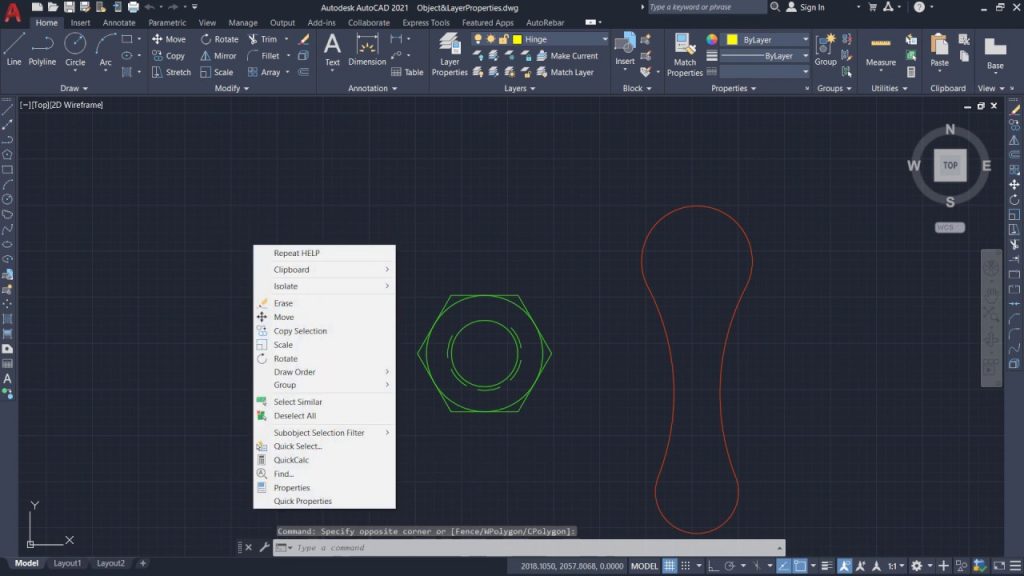 Hide and Isolate command in AutoCAD 14
