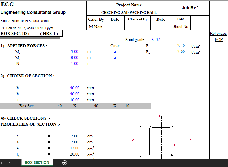 Design of Steel BOX SECTION 2