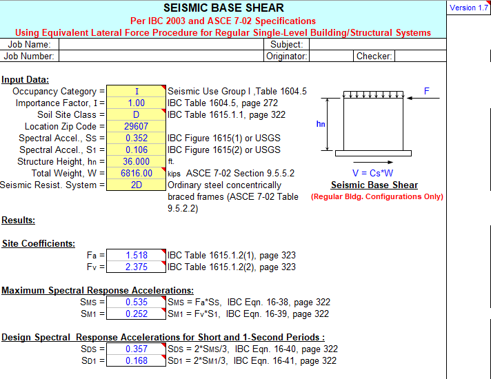 IBC 2003 SEISMIC ANALYSIS PROGRAM 1