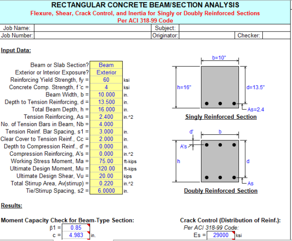 RECTANGULAR CONCRETE BEAM ANALYSISDESIGN - Civil MDC