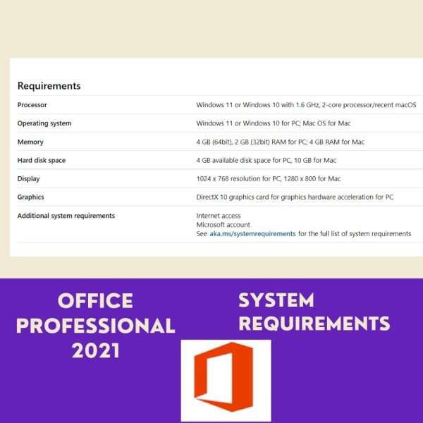 Office Professional 2021 - Lifetime License Key - 1PC 2