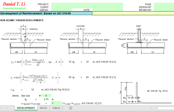 Development of Reinforcement Based on ACI 318-05 - Civil MDC