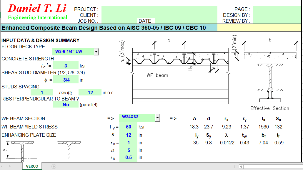 Enhanced Composite Beam Design Based On Aisc 360 05 Ibc 09 Cbc 10