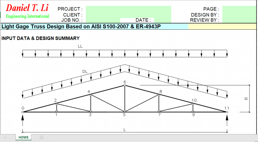 Light Gage Truss Design Based on AISI S100-2007 & ER-4943P 1