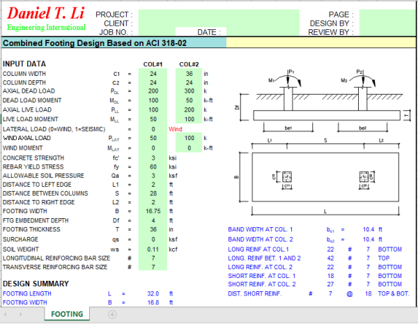 Combined Footing Design Based On Aci 318-02 - Civil Mdc