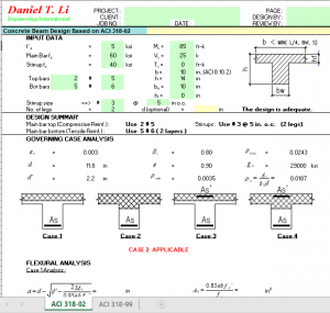 Concrete Beam Design Based on ACI 318-02 - Civil MDC