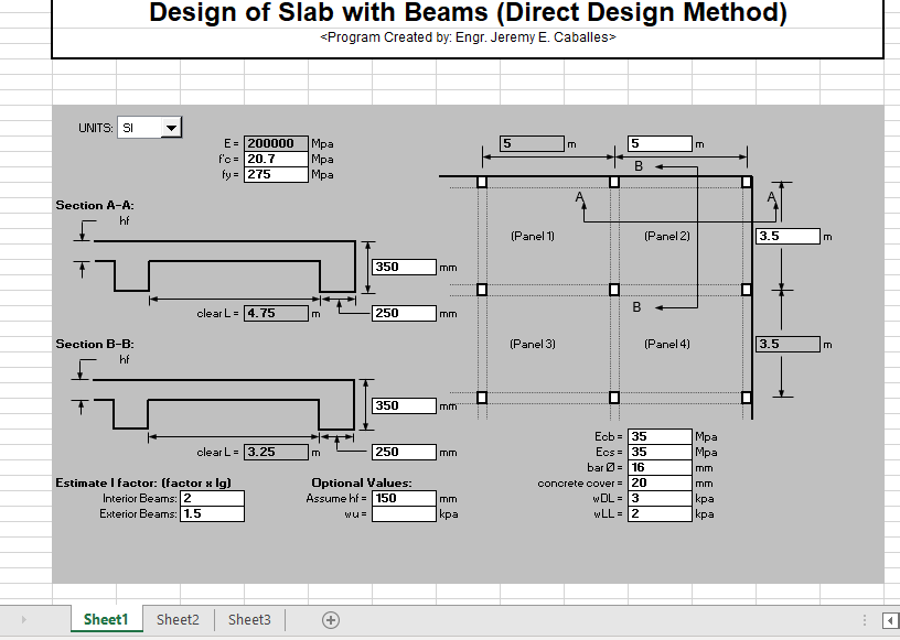 Design of Slab with Beams (Direct Design Method) 1
