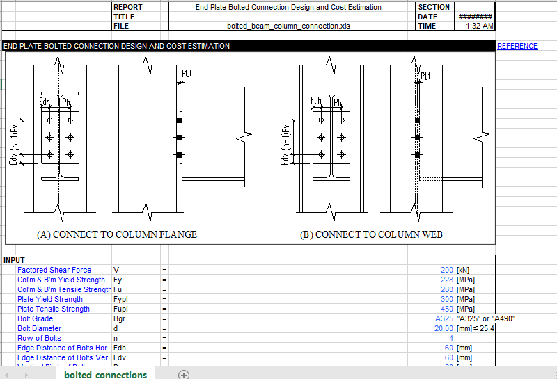 END PLATE BOLTED CONNECTION DESIGN AND COST ESTIMATION 2