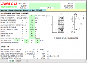 Masonry Beam Design Based on ACI 530-05 - Civil MDC