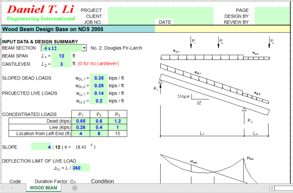 Wood Beam Design Base on NDS 2005 - Civil MDC