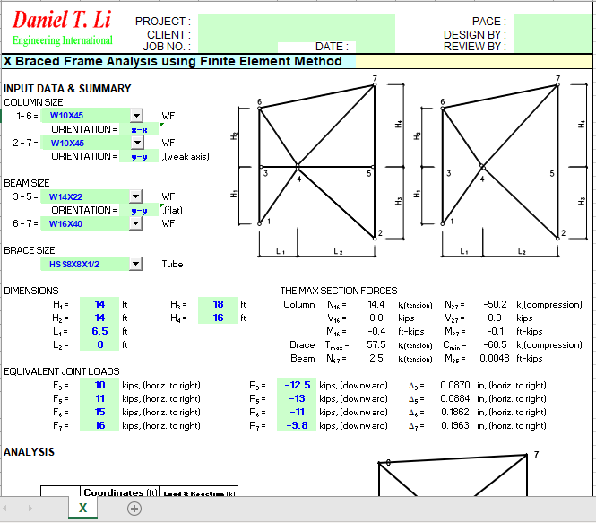 X Braced Frame Analysis using Finite Element Method 2
