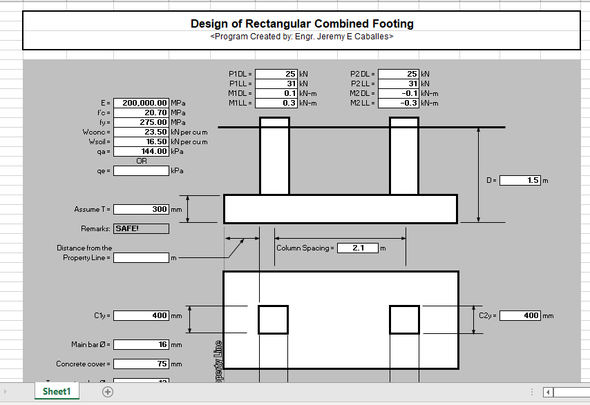Design of Rectangular Combined Footing 2