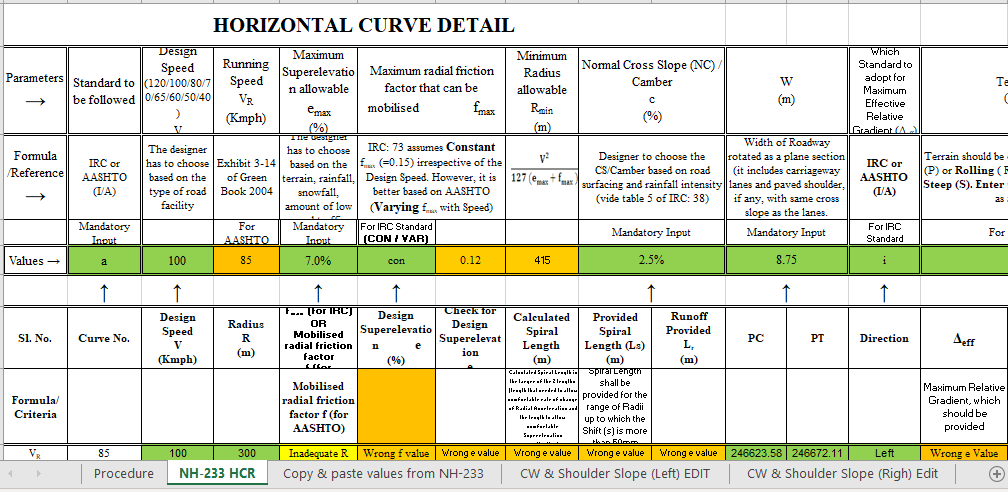 HORIZONTAL CURVE DETAIL 2