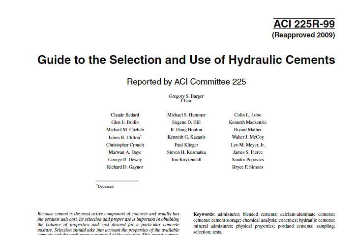 Guide to the Selection and Use of Hydraulic Cements 2