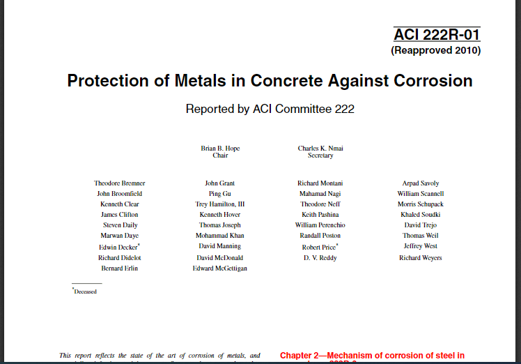 Protection of Metals in Concrete Against Corrosion 2