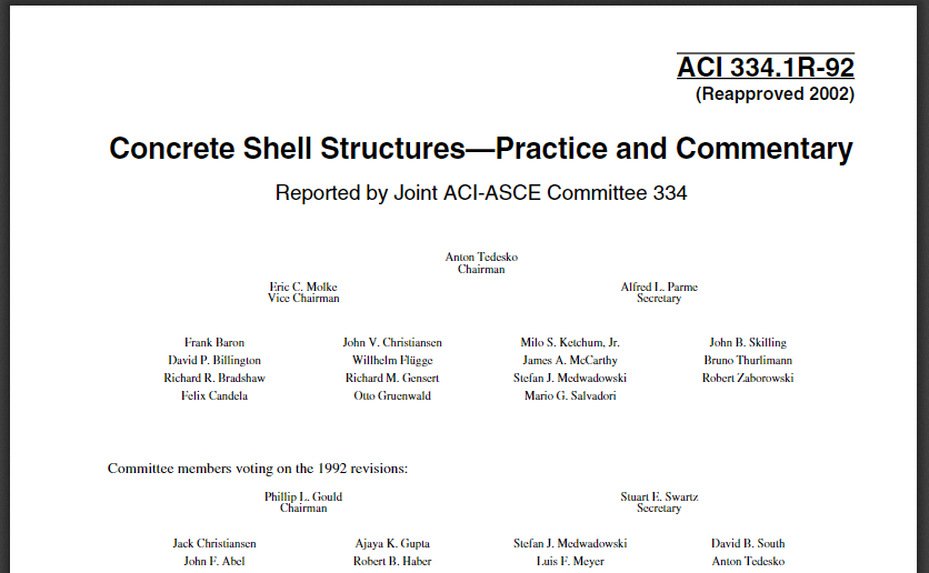 Concrete Shell Structures—Practice and Commentary ACI 334.1R-92 2