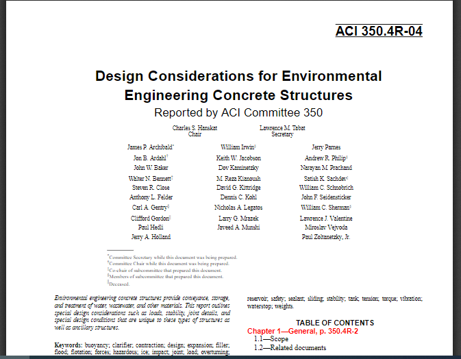 Design Considerations for Environmental Engineering Concrete Structures 2