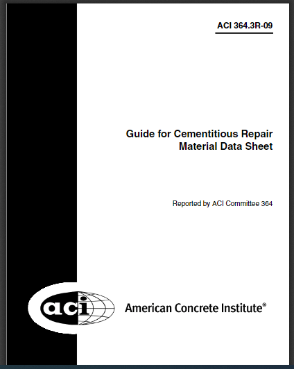 Guide for Cementitious Repair Material Data Sheet (ACI 364.3R-09) 12