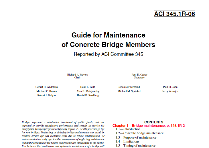 Guide for Maintenance of Concrete Bridge Members (ACI 345.1R-06) 1