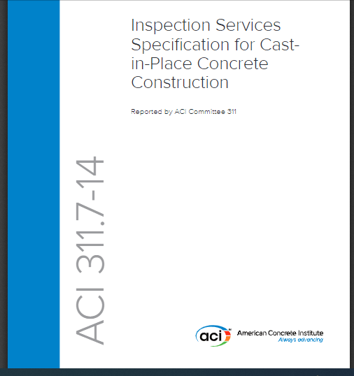 Inspection Services Specification for Cast-in-Place Concrete Construction 2